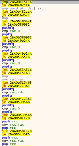 CHECK’s code disassembly